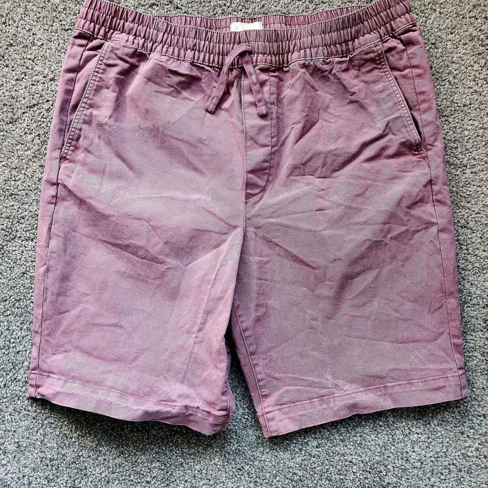 H&M Men's Med Drawstring Cotton Elastic Waistband Shorts 8.5" NWOT Purple